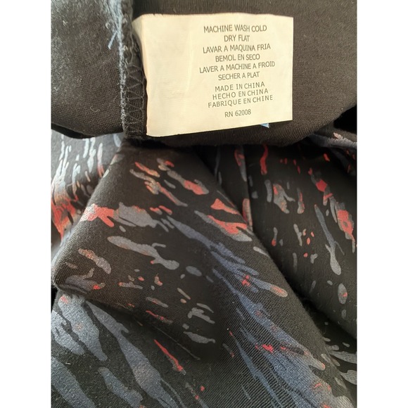 Lena Gabrielle Womens Pull On Pants Black Red Camo Stretch Straight Leg 12 - Picture 5 of 5